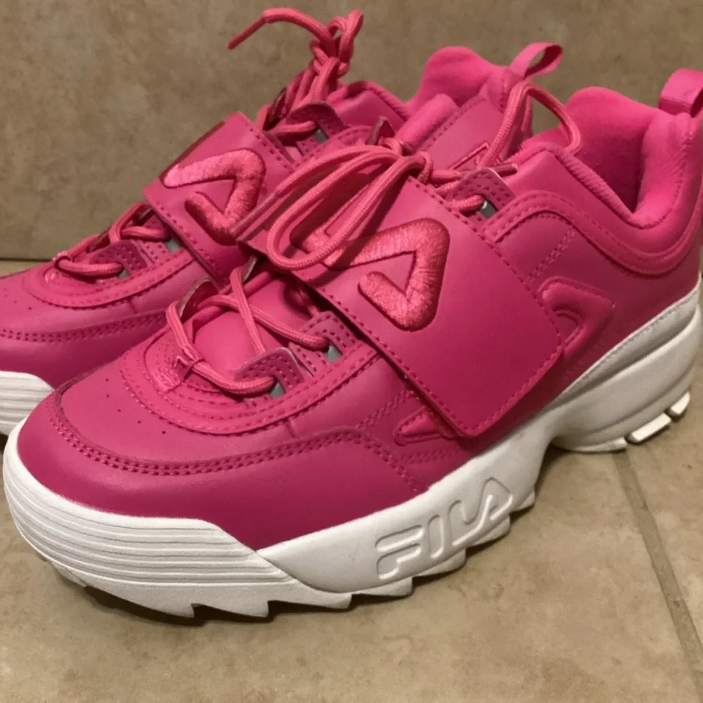 Fila Bright Pink and White Sneakers - Picture 2 of 5